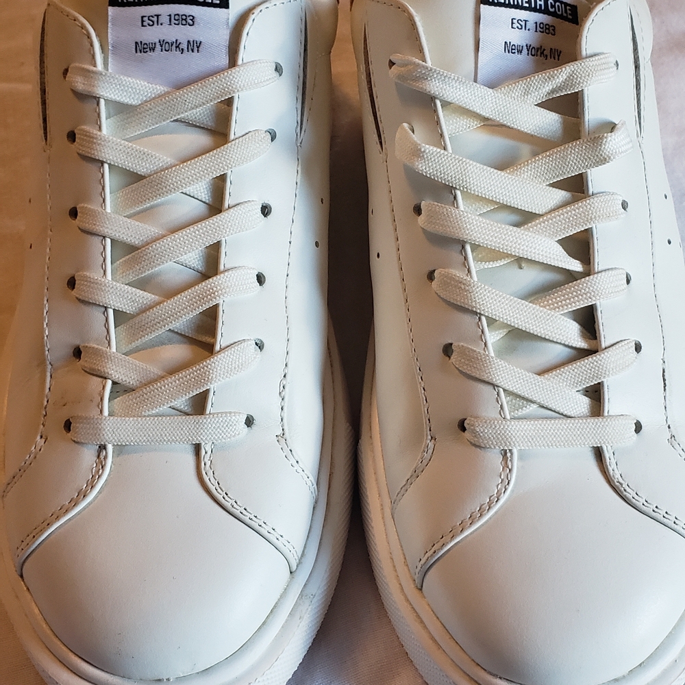 Kenneth Cole White and Leopard Print Athletic Shoes - Picture 2 of 5